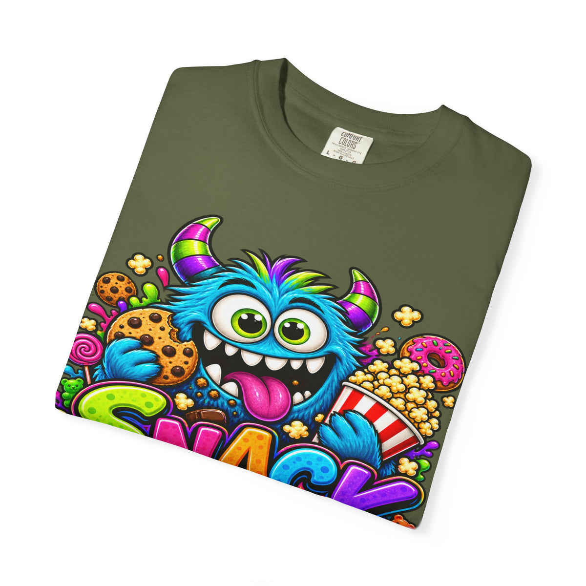 Snack Monster T-shirt | Colorful Cartoon Monster Snacks