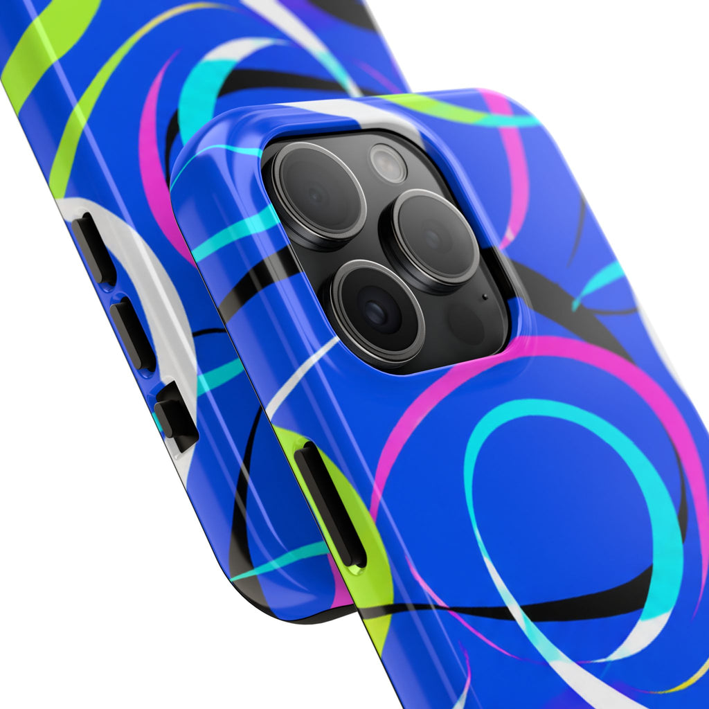 Tough Phone Case — Blue Abstract Swirl Protective Cover