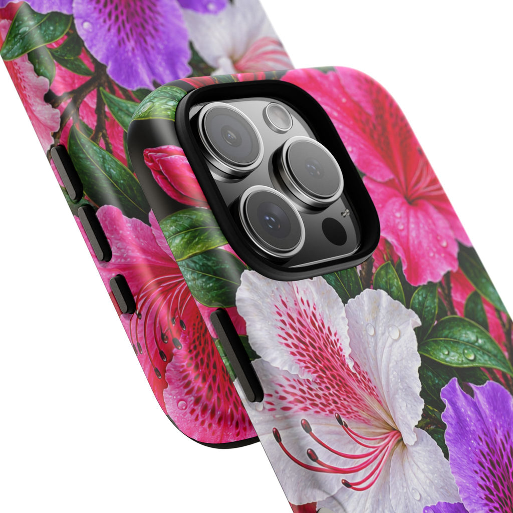 Floral Azalea Phone Case — Vibrant Pink & Purple Blossom Protection