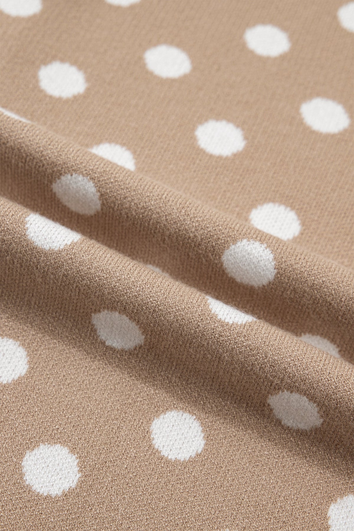 Polka Dot Short Sleeve Buttoned Sweater Cardigan