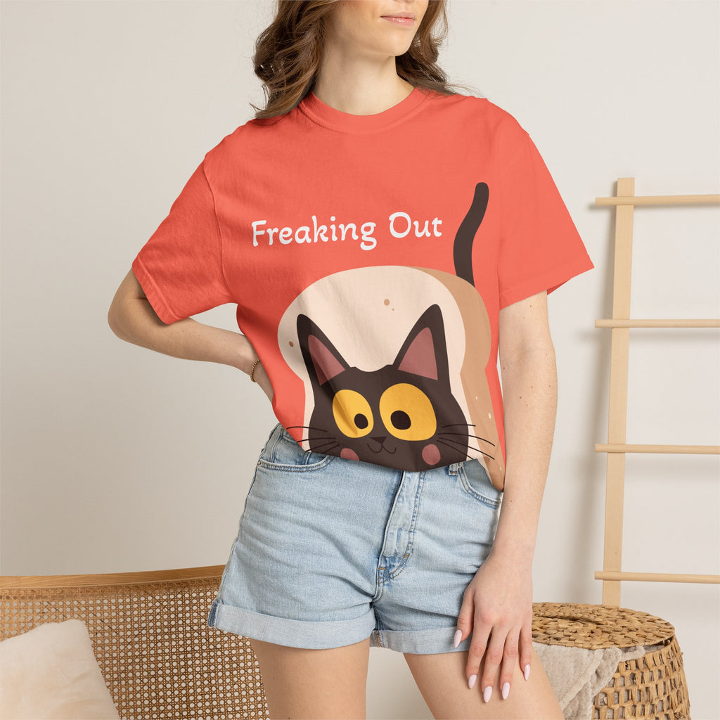 Black Cat in Toast T-Shirt | Cute Kawaii Kitty Illustration