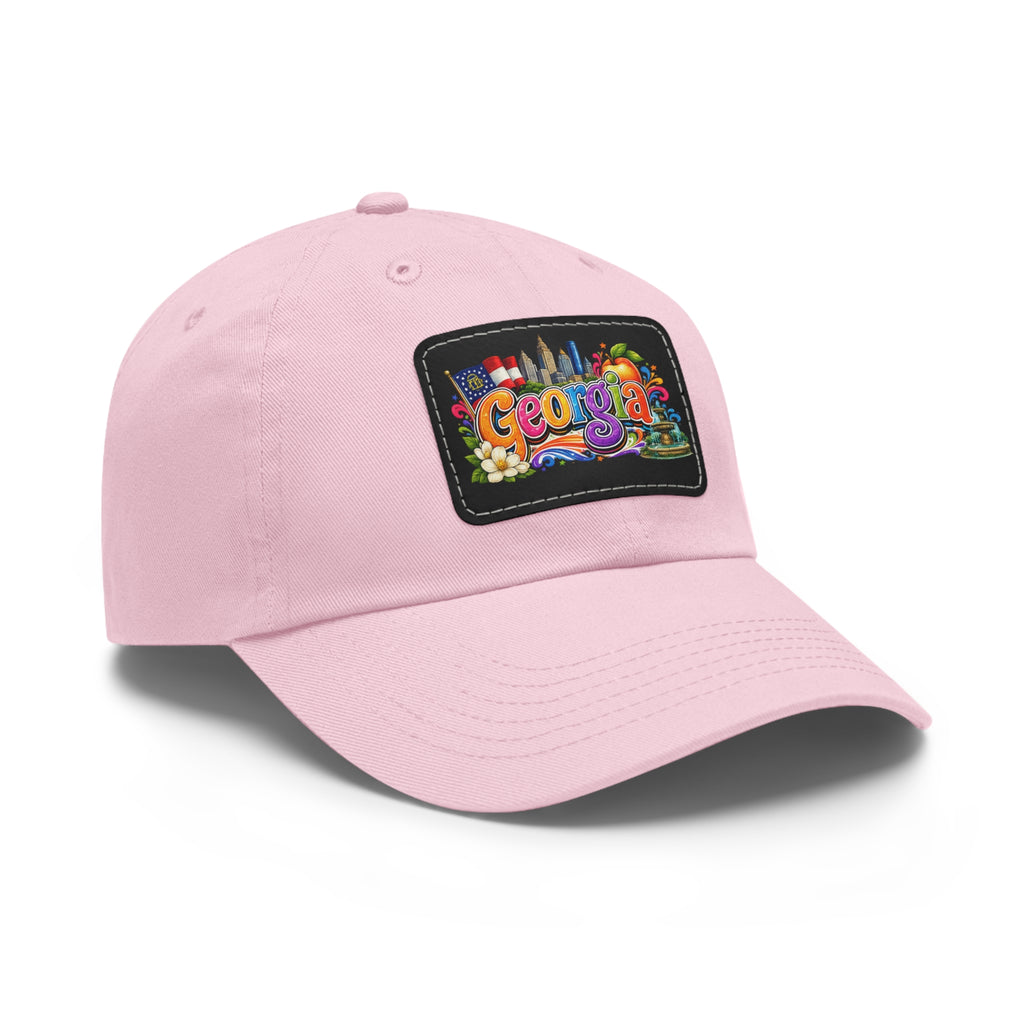 Georgia Colorful Patch Dad Hat | Leather Patch Cap