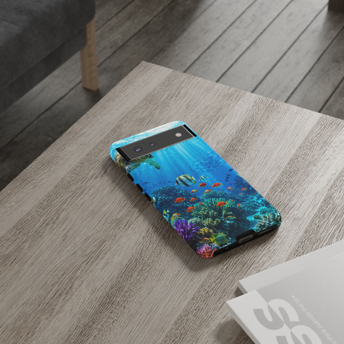 Underwater Ocean Life Tough Phone Case — Coral Reef & Sea Turtle Protective Cover