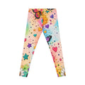Rainbow Butterfly Hearts Leggings — Colorful Floral All-Over Print Leggings
