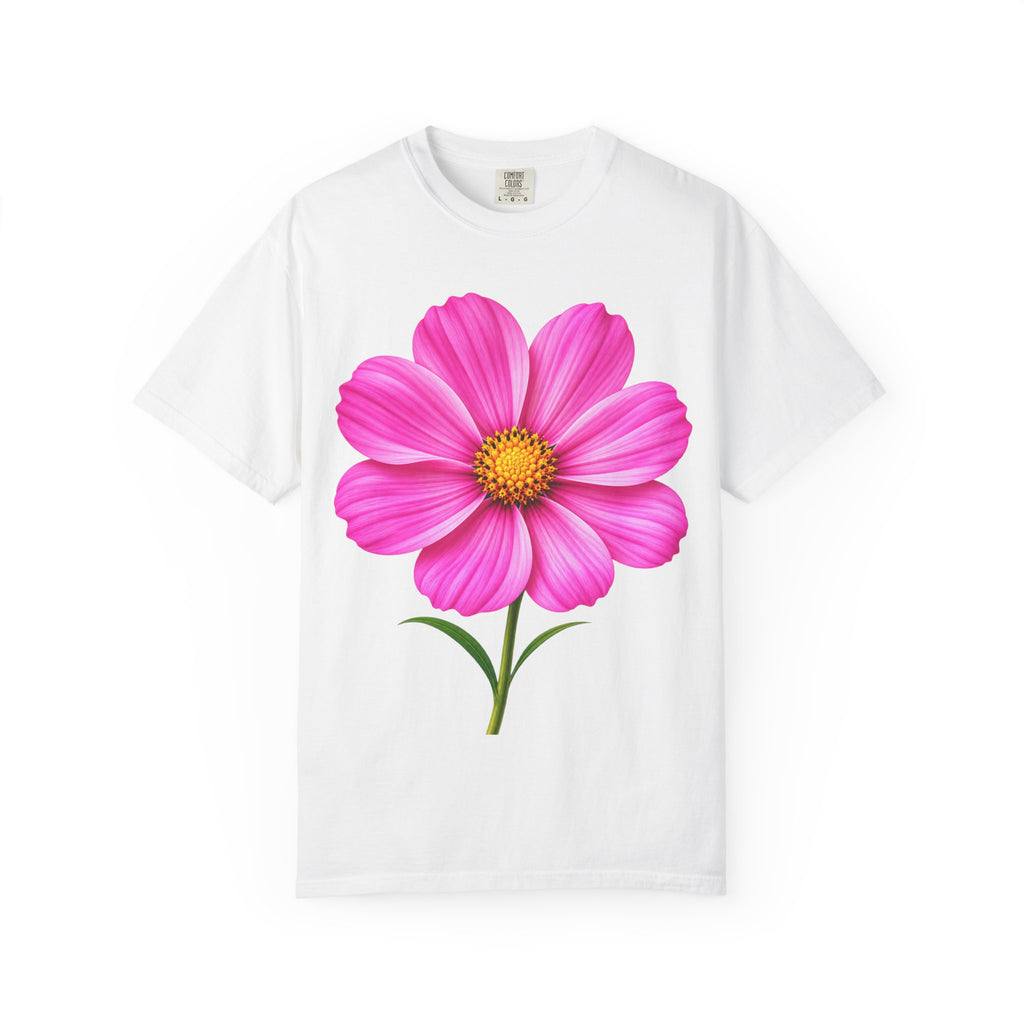 Pink Cosmos Flower T-shirt | Inspirational Back Quote