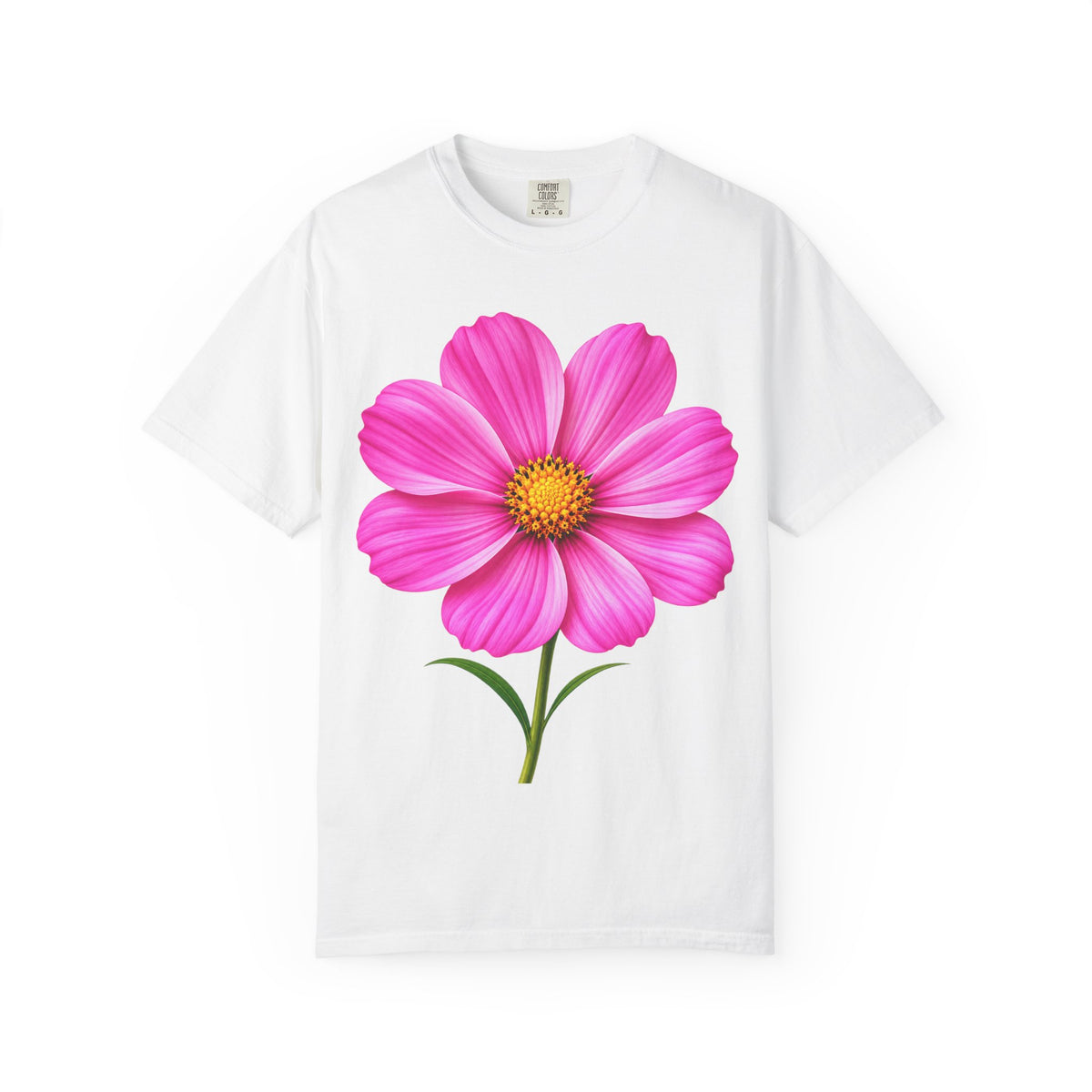 Pink Cosmos Flower T-shirt | Inspirational Back Quote