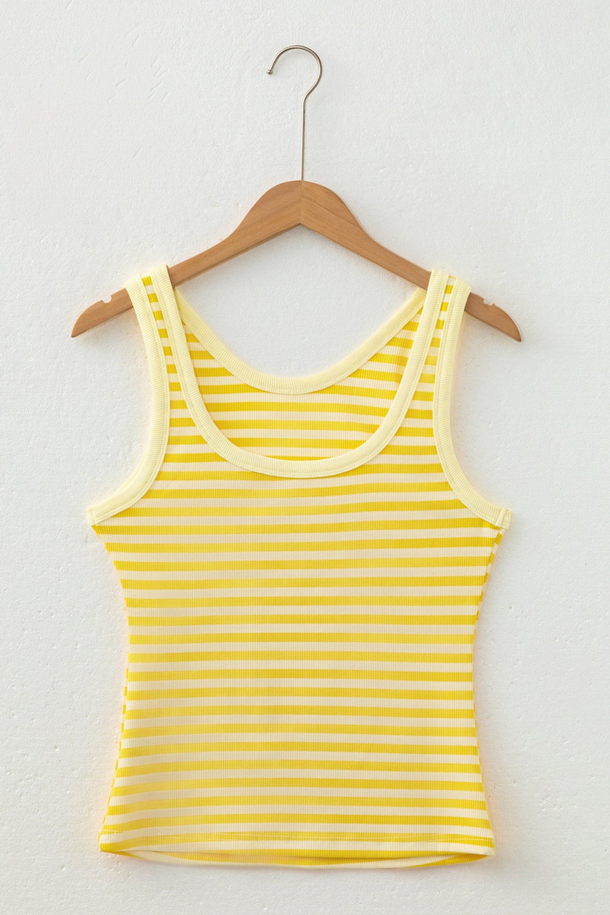 Stripe Ribbed Knit Sleeveless Tank Top