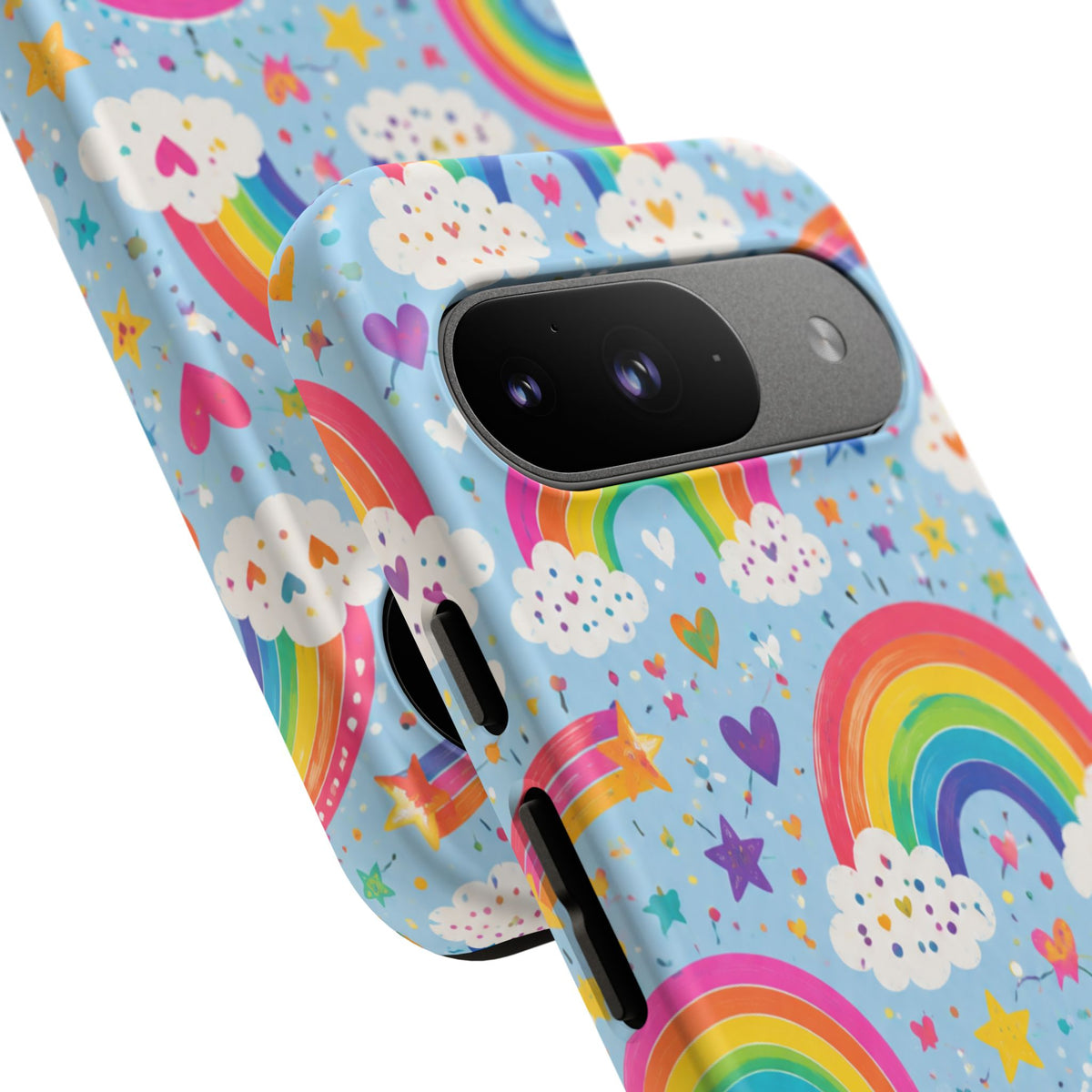 Rainbow Clouds Phone Case — Cute Pastel Rainbow Pattern Tough Case