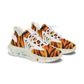 Tiger Stripe Mesh Sneakers — Women's Stylish Animal Print Athletic Shoes