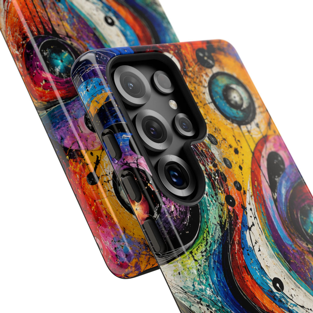 Abstract Cosmic Swirl Phone Case — Colorful Artistic iPhone Tough Case