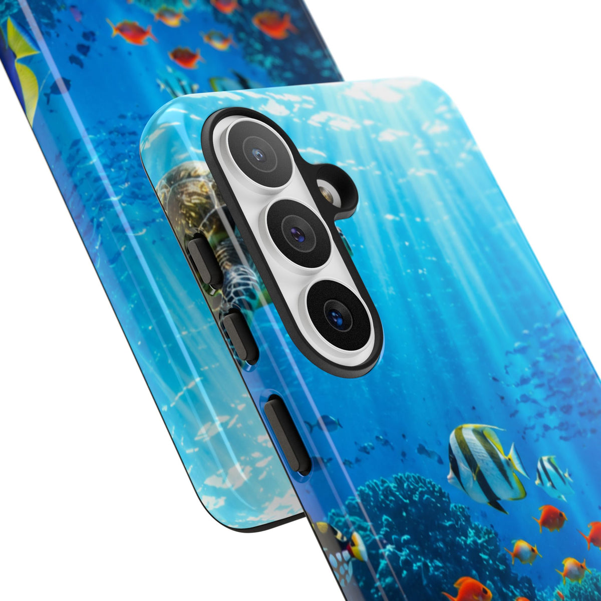 Underwater Ocean Life Tough Phone Case — Coral Reef & Sea Turtle Protective Cover