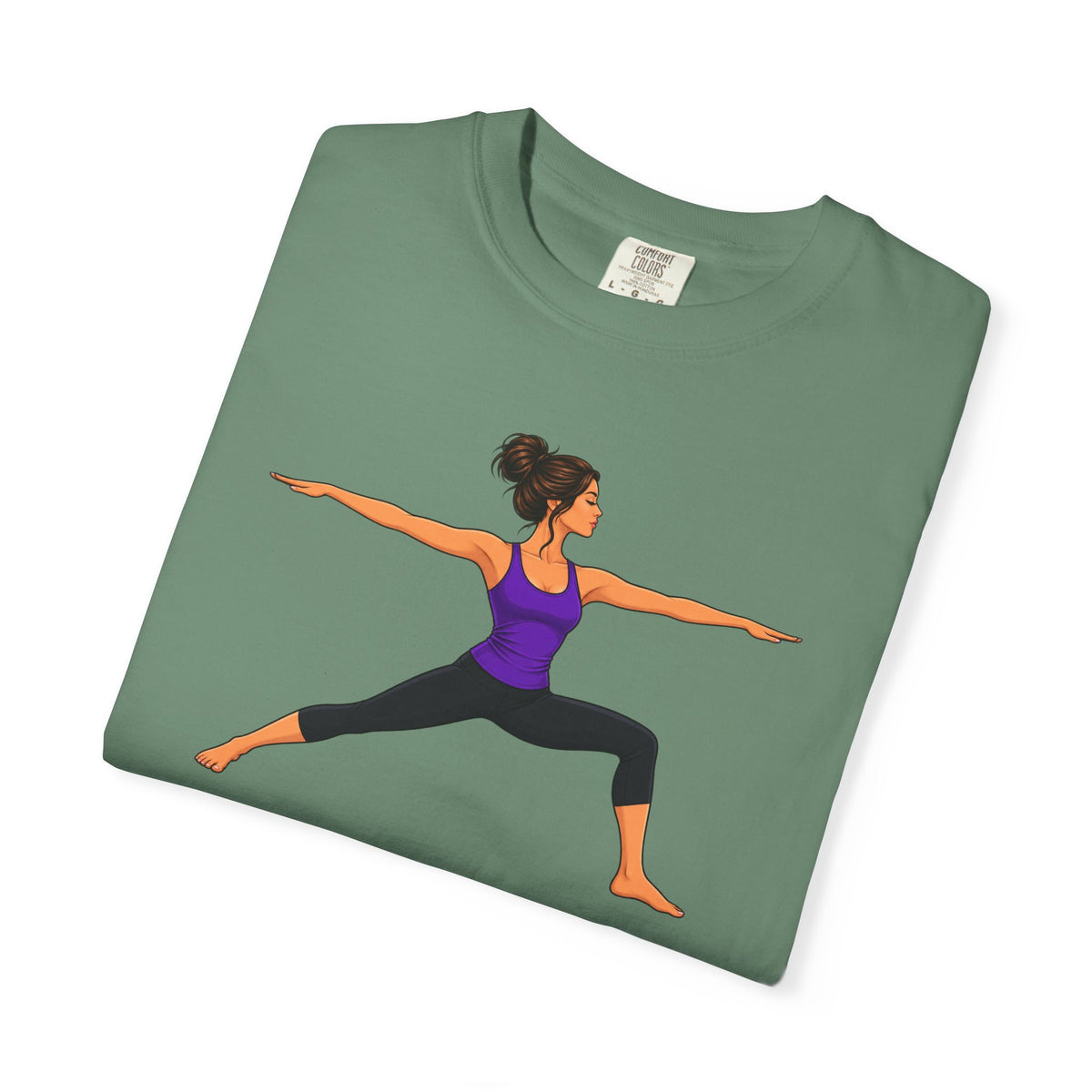 Yoga Warrior Pose T-Shirt | Woman in Virabhadrasana Illustration