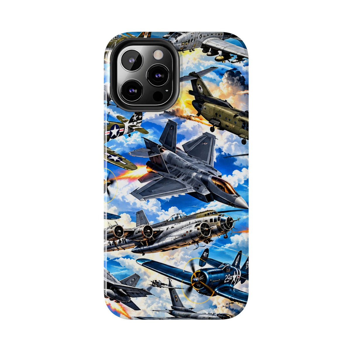 Military Aircraft Tough Phone Case – Vintage & Modern Jet Fighter Print