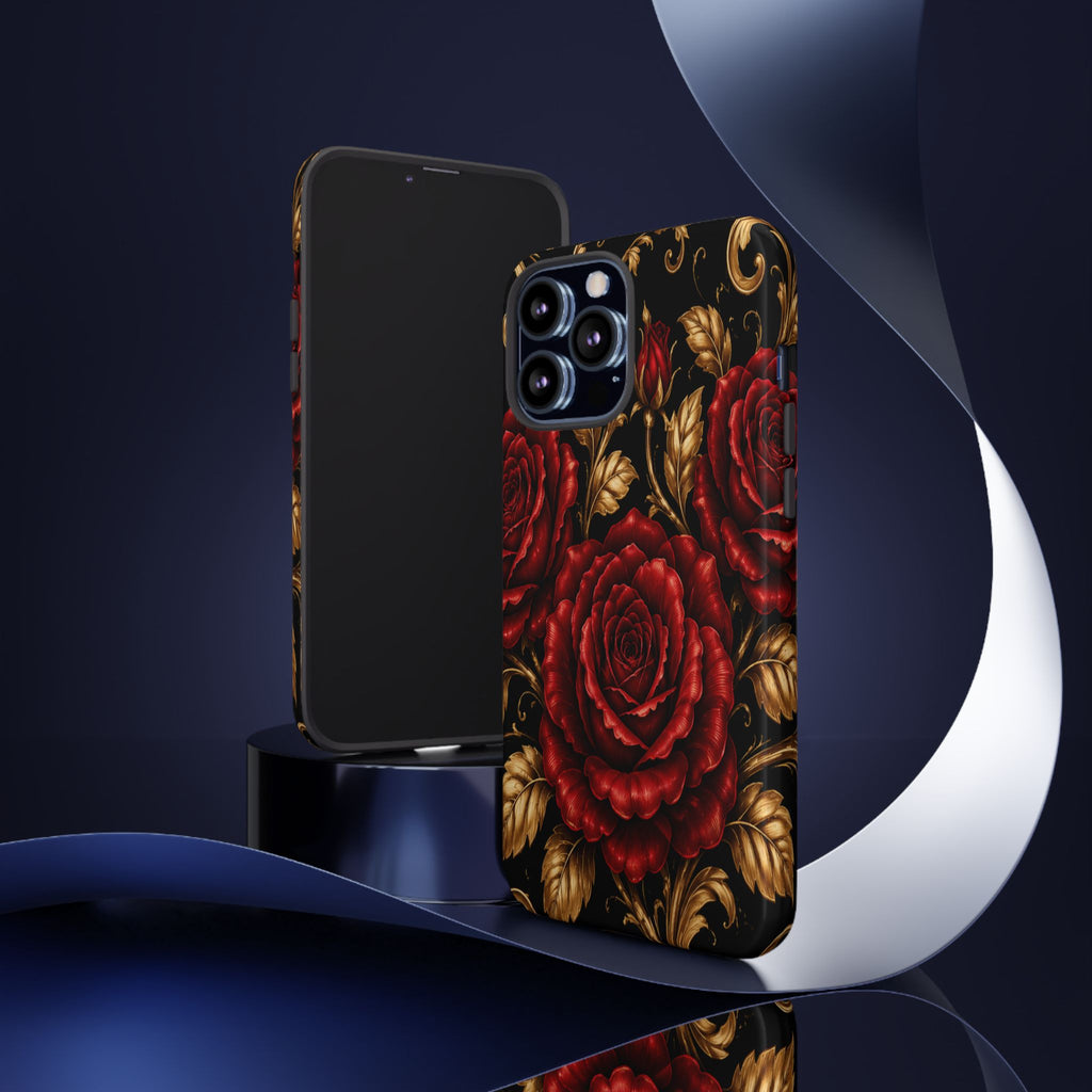 Tough Cases — Vintage Red Rose Floral Phone Case