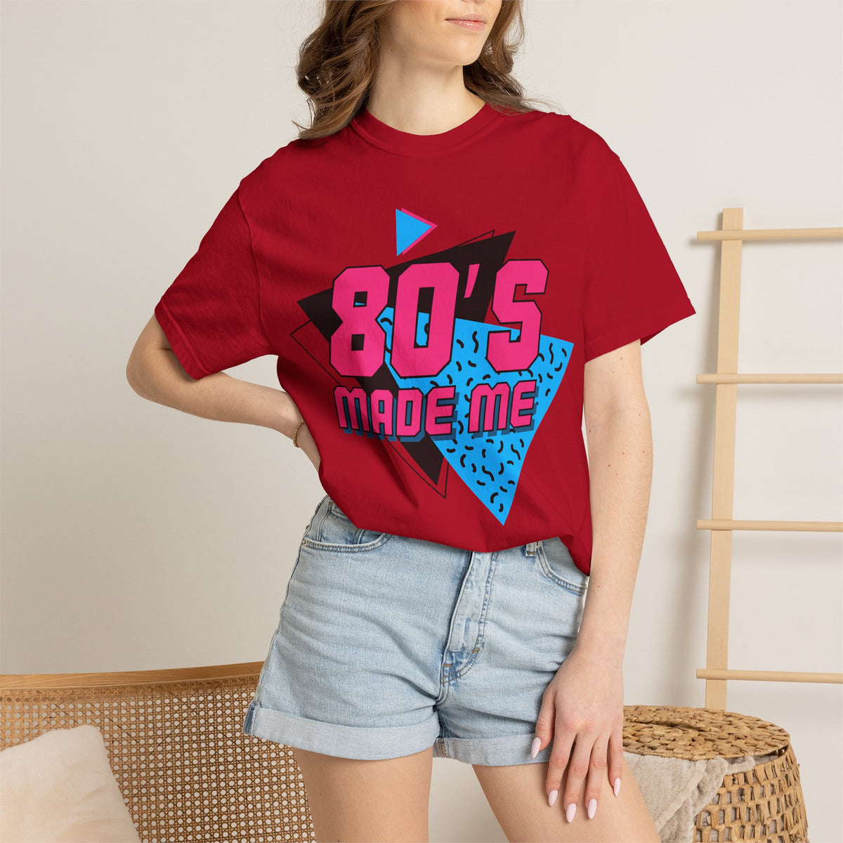 80's Made Me T-shirt | Retro 80s Neon Geometric Tee