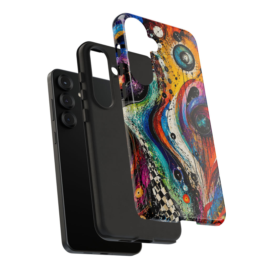 Abstract Cosmic Swirl Phone Case — Colorful Artistic iPhone Tough Case