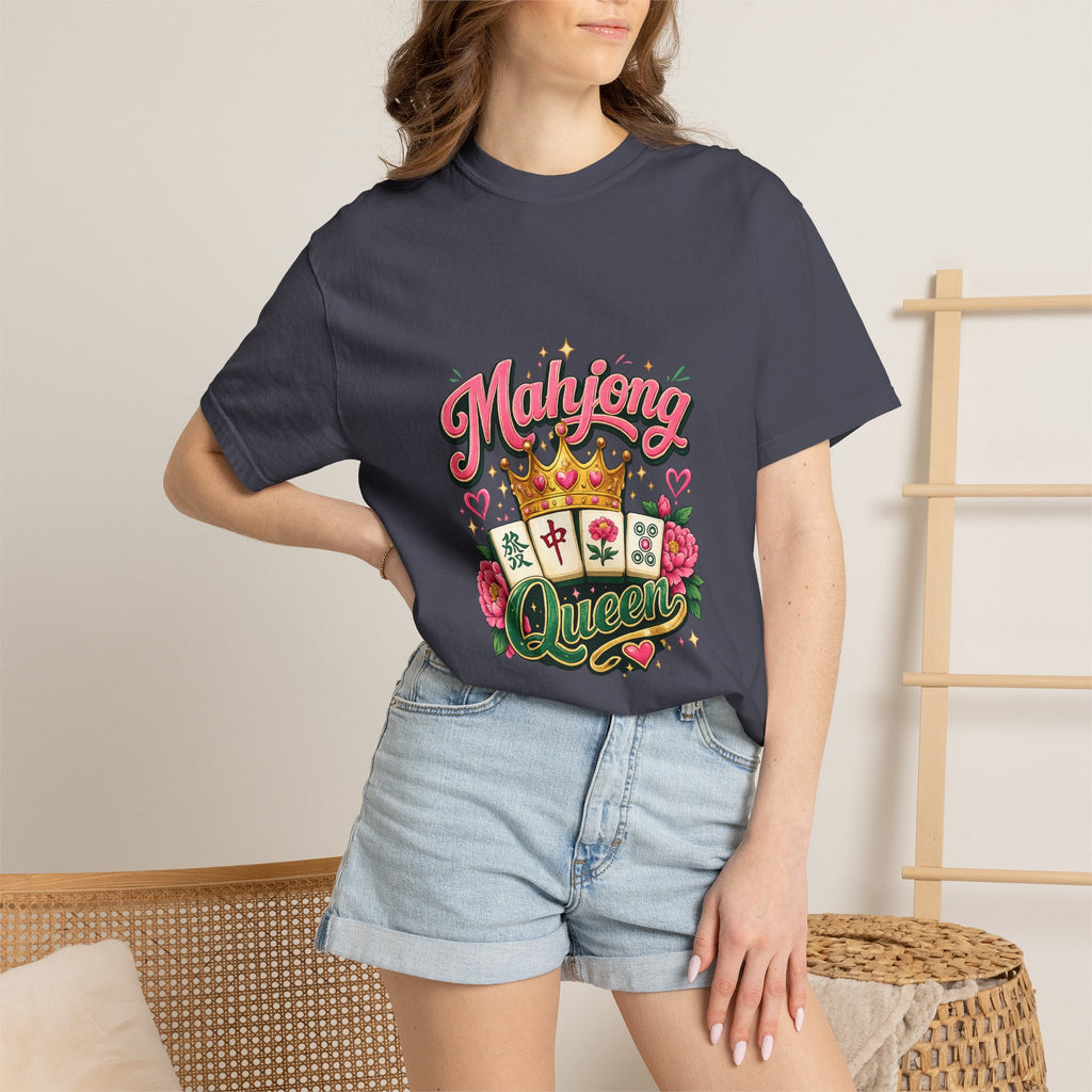 Mahjong Queen T-shirt | Mahjong Tiles Floral Design
