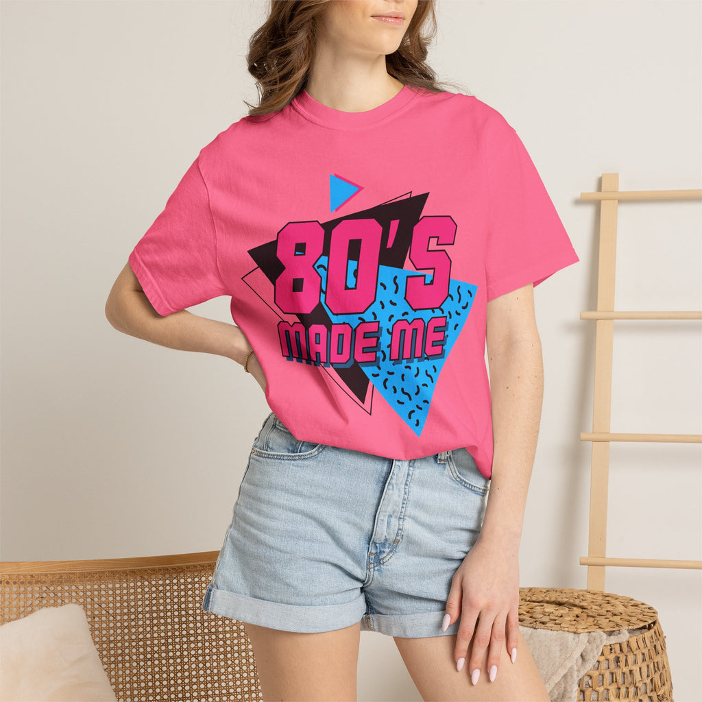 80's Made Me T-shirt | Retro 80s Neon Geometric Tee