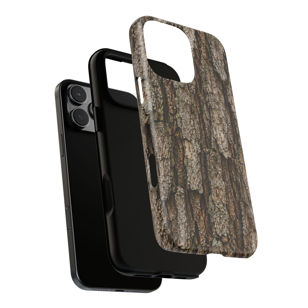 Bark Texture Phone Case - Rugged Woodland Camouflage for Nature Lovers