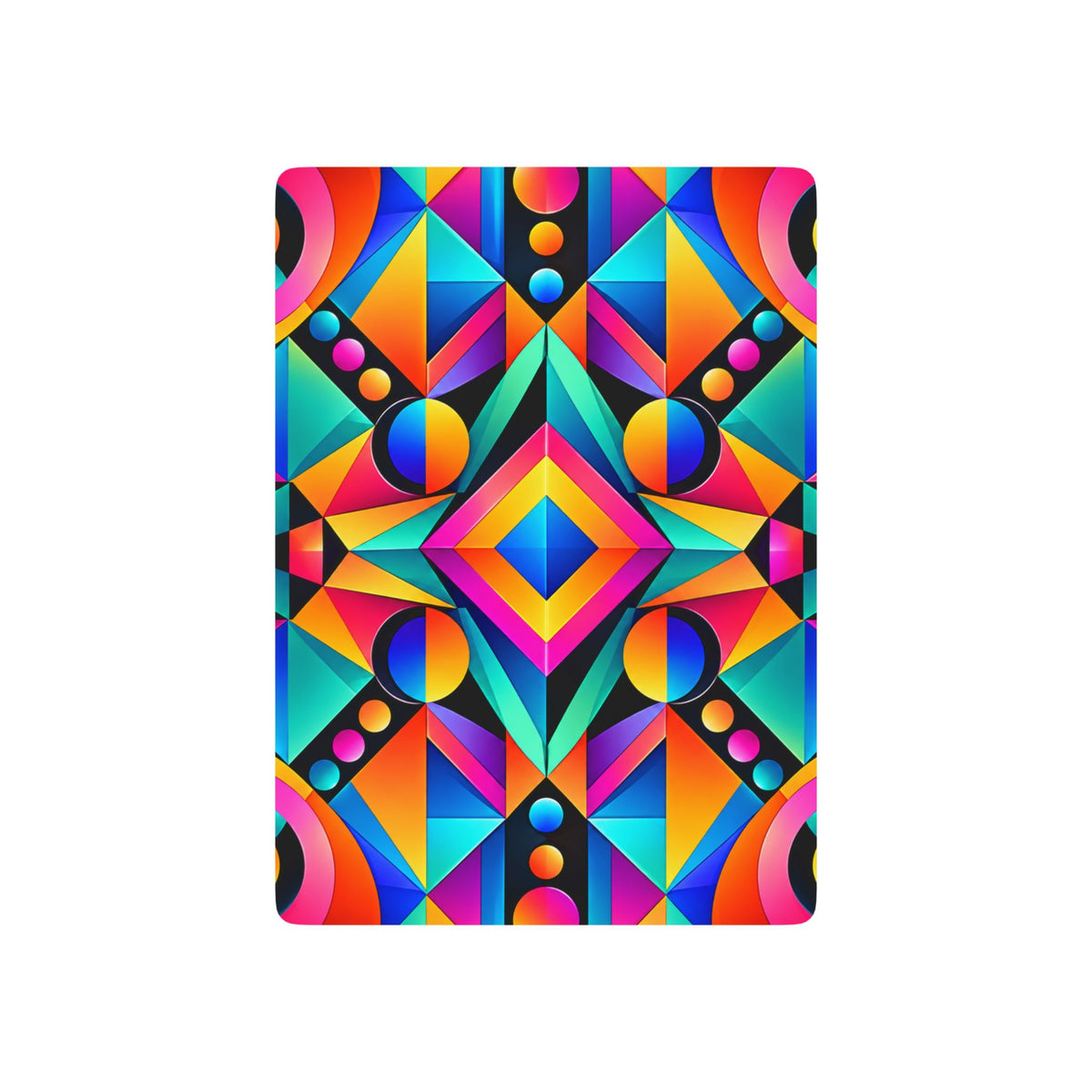 Vibrant Geometric Poker Playing Cards - Psychedelic Back Design