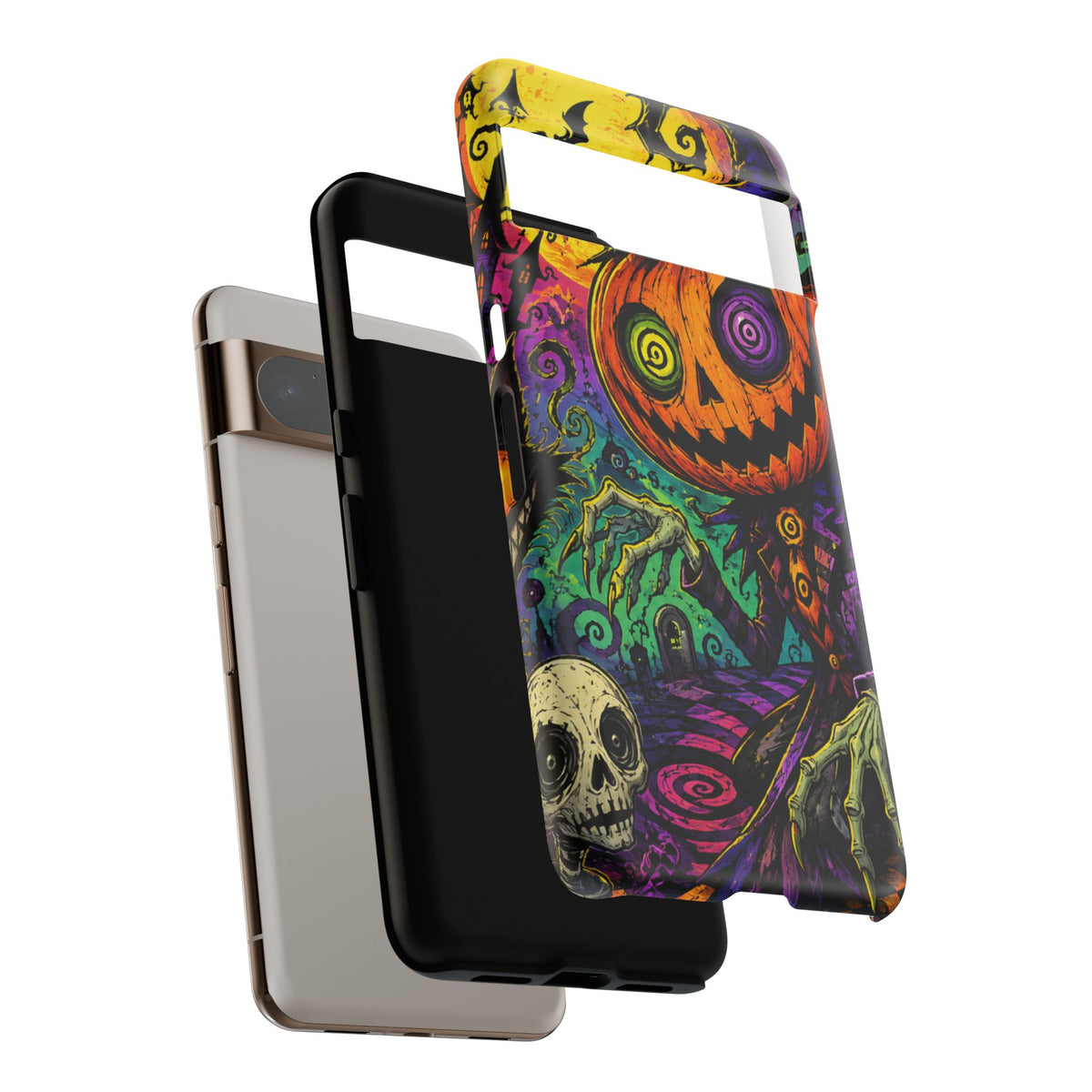Halloween Pumpkin Skull Phone Case — Psychedelic Jack-o'-Lantern Tough Case