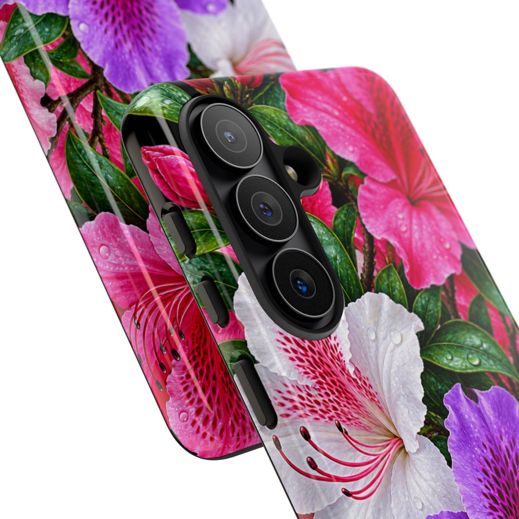 Floral Azalea Phone Case — Vibrant Pink & Purple Blossom Protection
