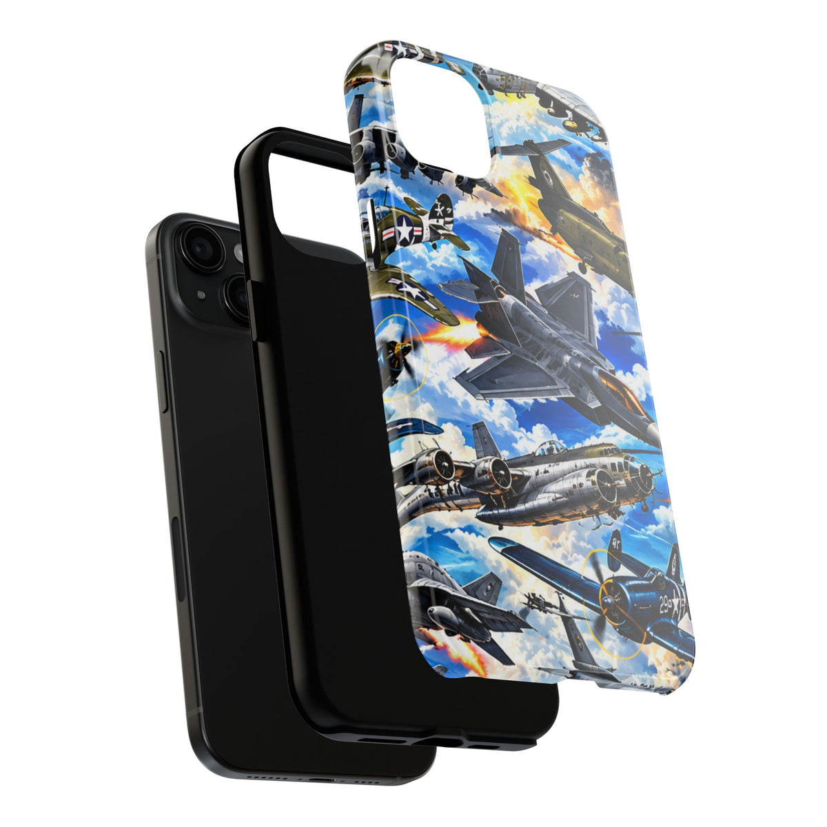 Military Aircraft Tough Phone Case – Vintage & Modern Jet Fighter Print
