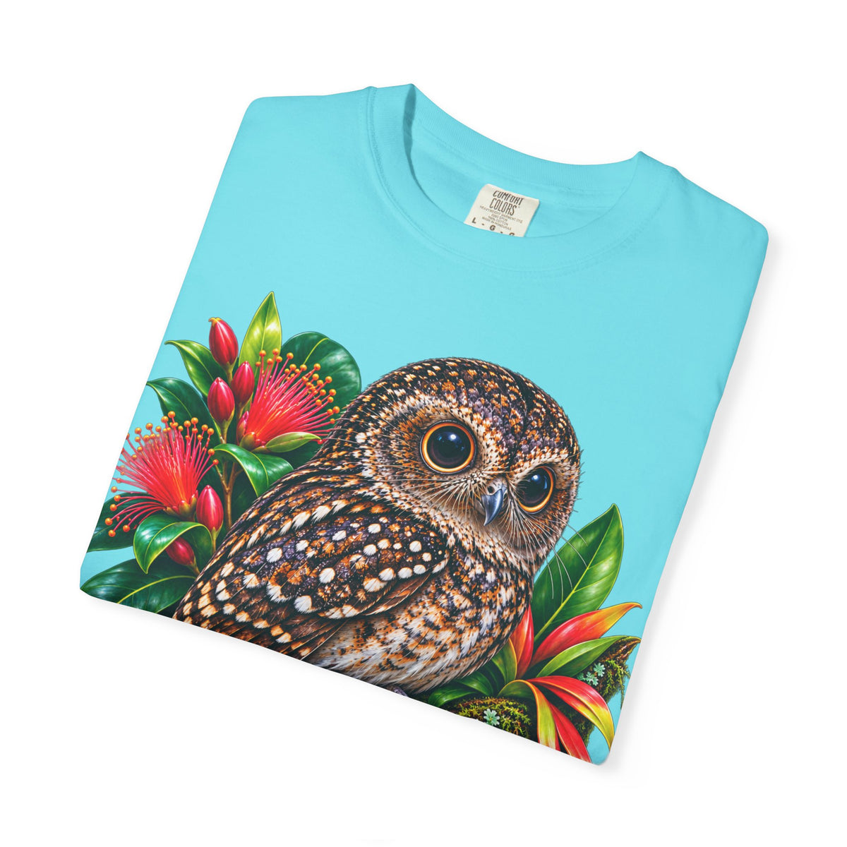 Owl & Hibiscus Shirt — Tropical Owl Graphic T-Shirt