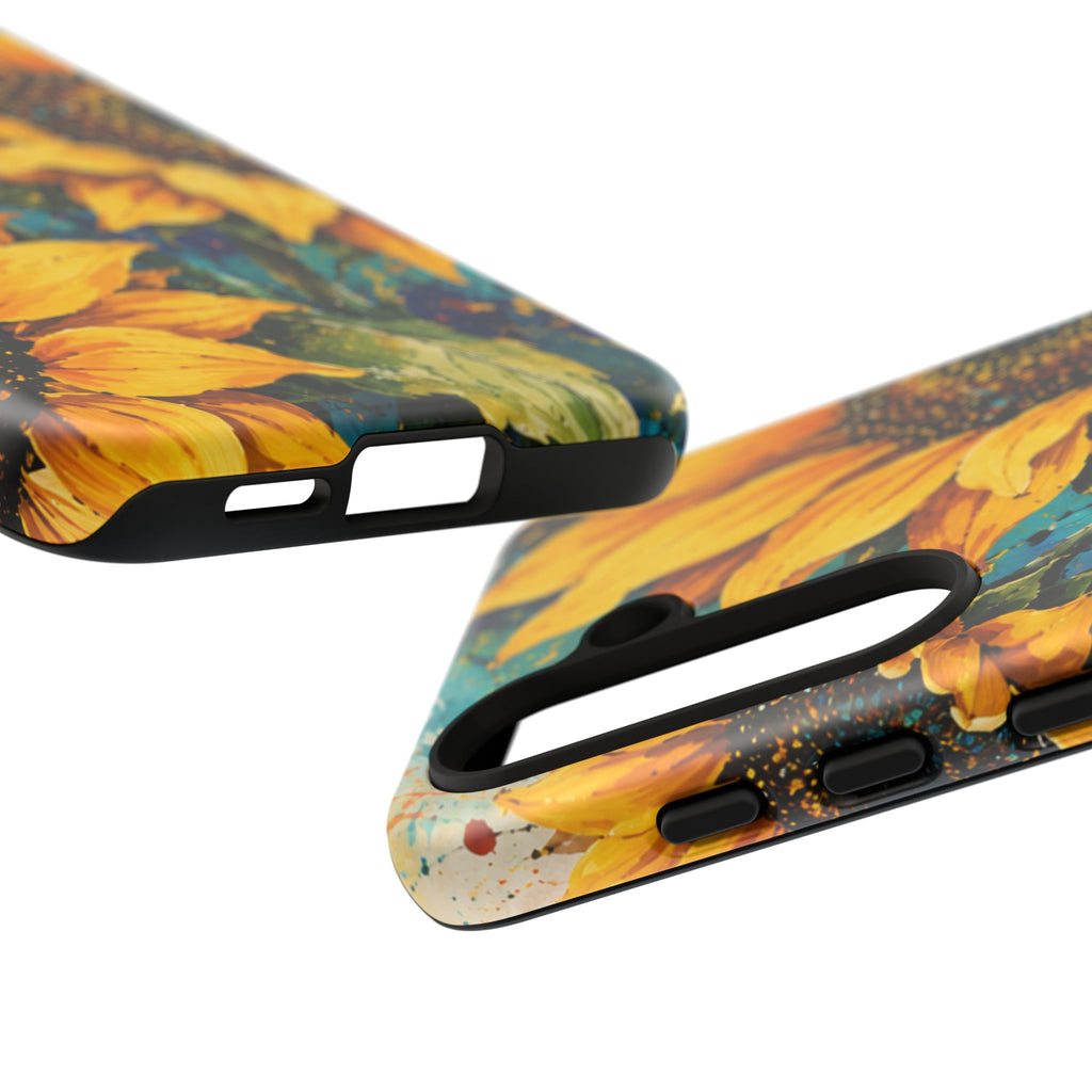 Sunflower Art Phone Case — Vibrant Yellow Floral Tough Case
