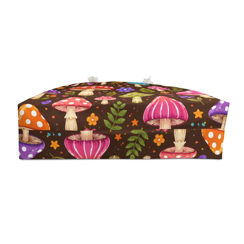 Whimsical Colorful Mushrooms Weekender Bag | Mushroom Tote