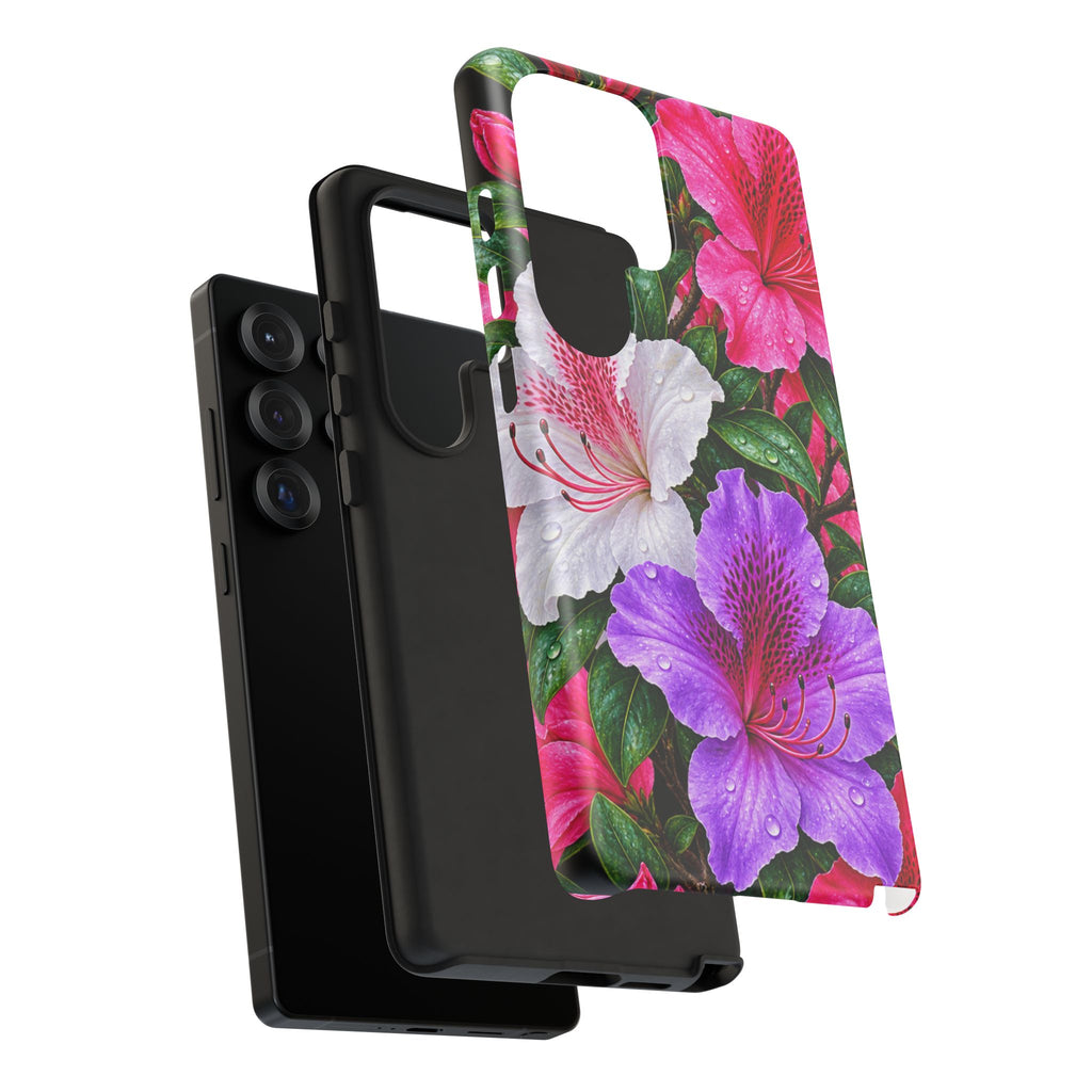 Floral Azalea Phone Case — Vibrant Pink & Purple Blossom Protection
