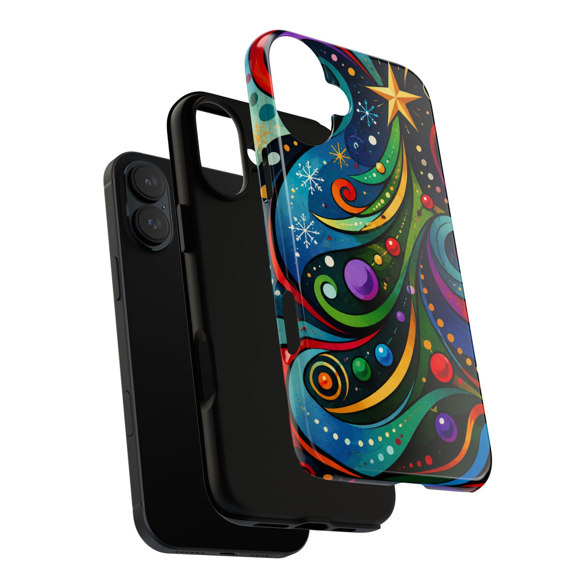 Colorful Swirl Christmas Tree Tough Phone Case