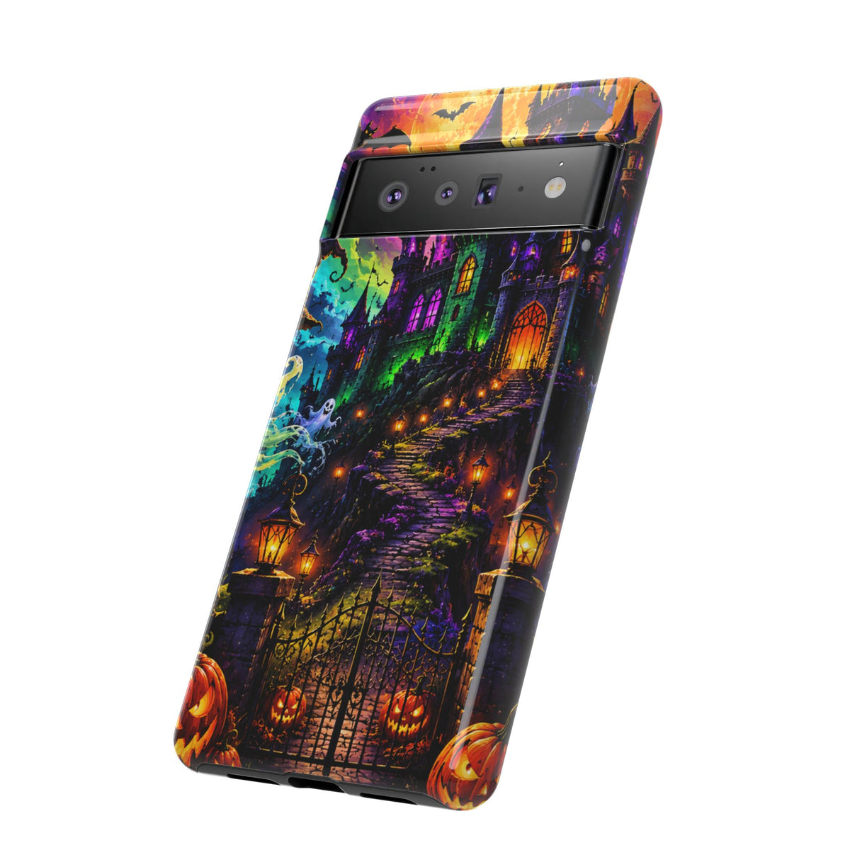 Halloween Haunted Castle Phone Case — Spooky Pumpkin & Ghost Tough Case