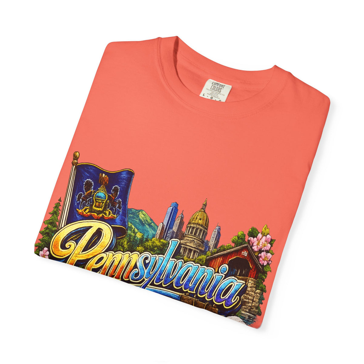 Pennsylvania Vintage Postcard T-Shirt | State Skyline Tee