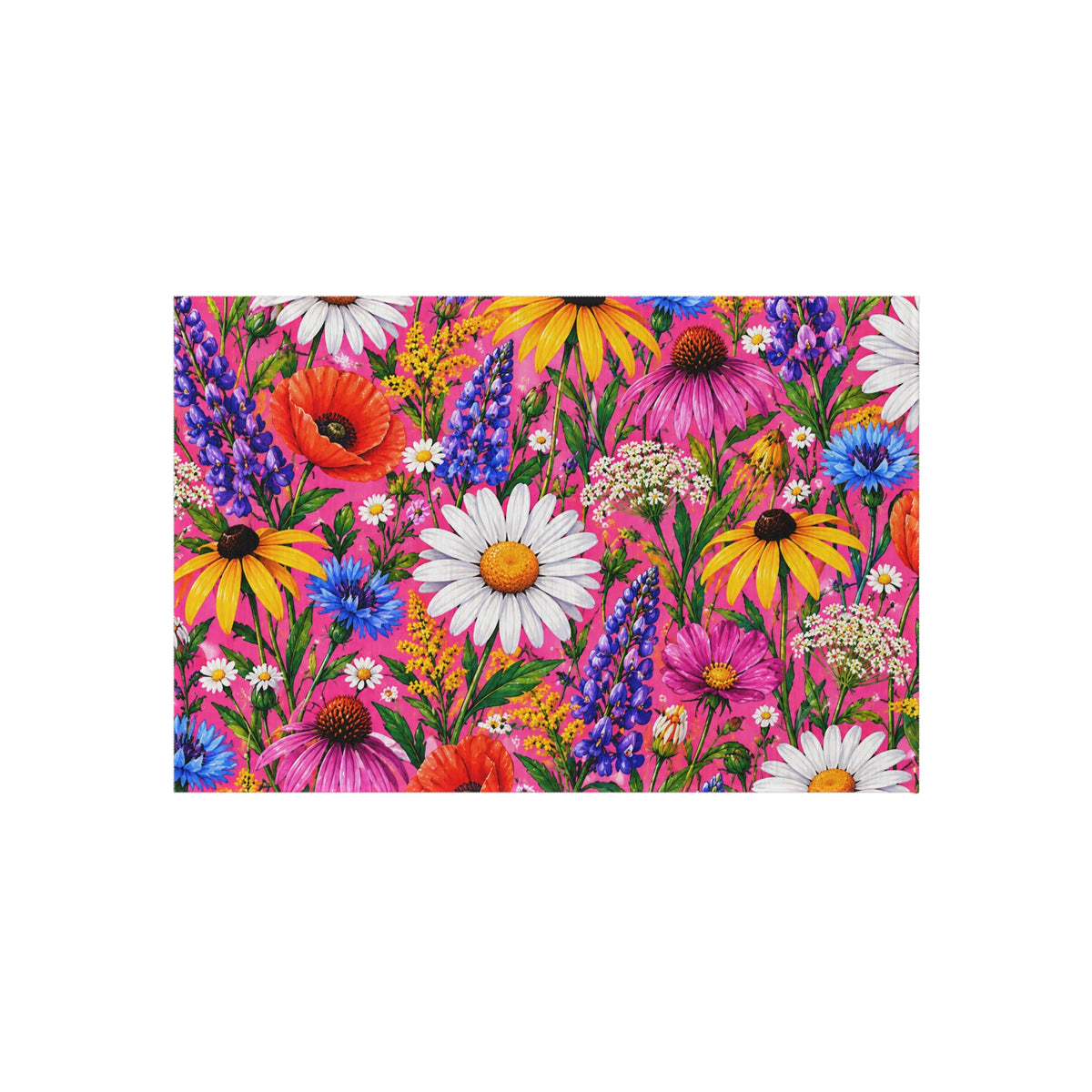 Wildflower Garden Outdoor Rug — Bright Floral Doormat for Patio & Porch