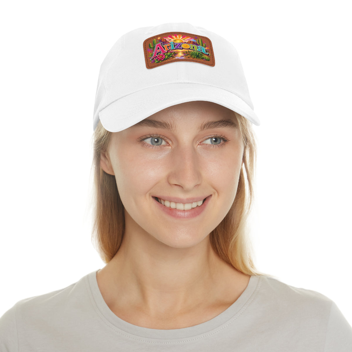 Arizona Sunset Leather Patch Dad Hat | State Patch Hat