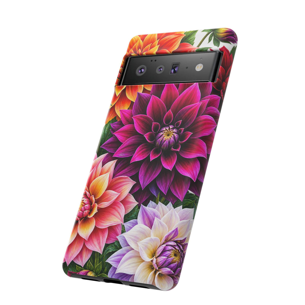 Floral Dahlia Tough Phone Case — Vibrant Protective Floral Phone Cover