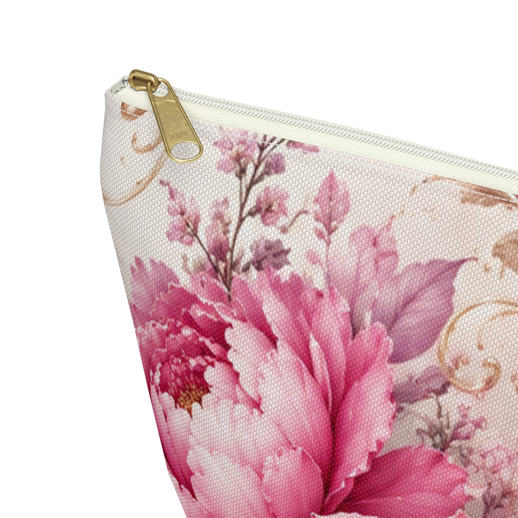 Vintage Pink Peonies Accessory Pouch