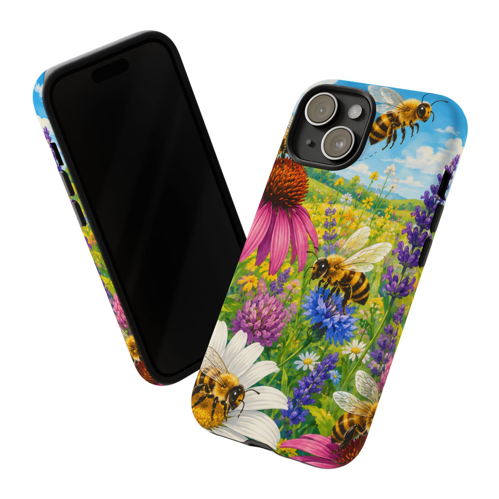 Bee Meadow Phone Case — Floral Honeybee Protective Cover