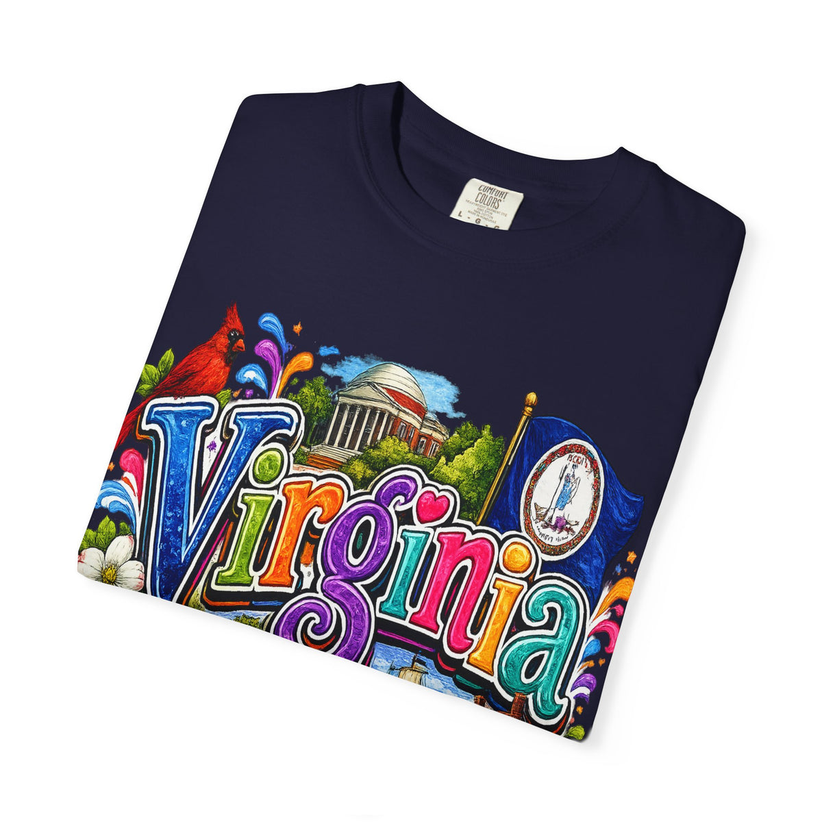 Virginia Vintage Postcard T-Shirt | State Scenic Illustration