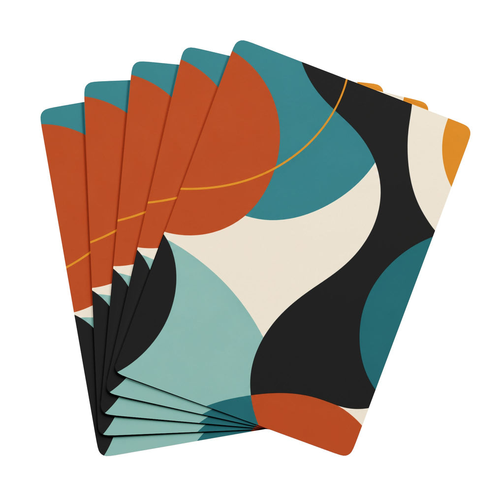 Mid-Century Abstract Poker Playing Cards – Retro Geometric Deck