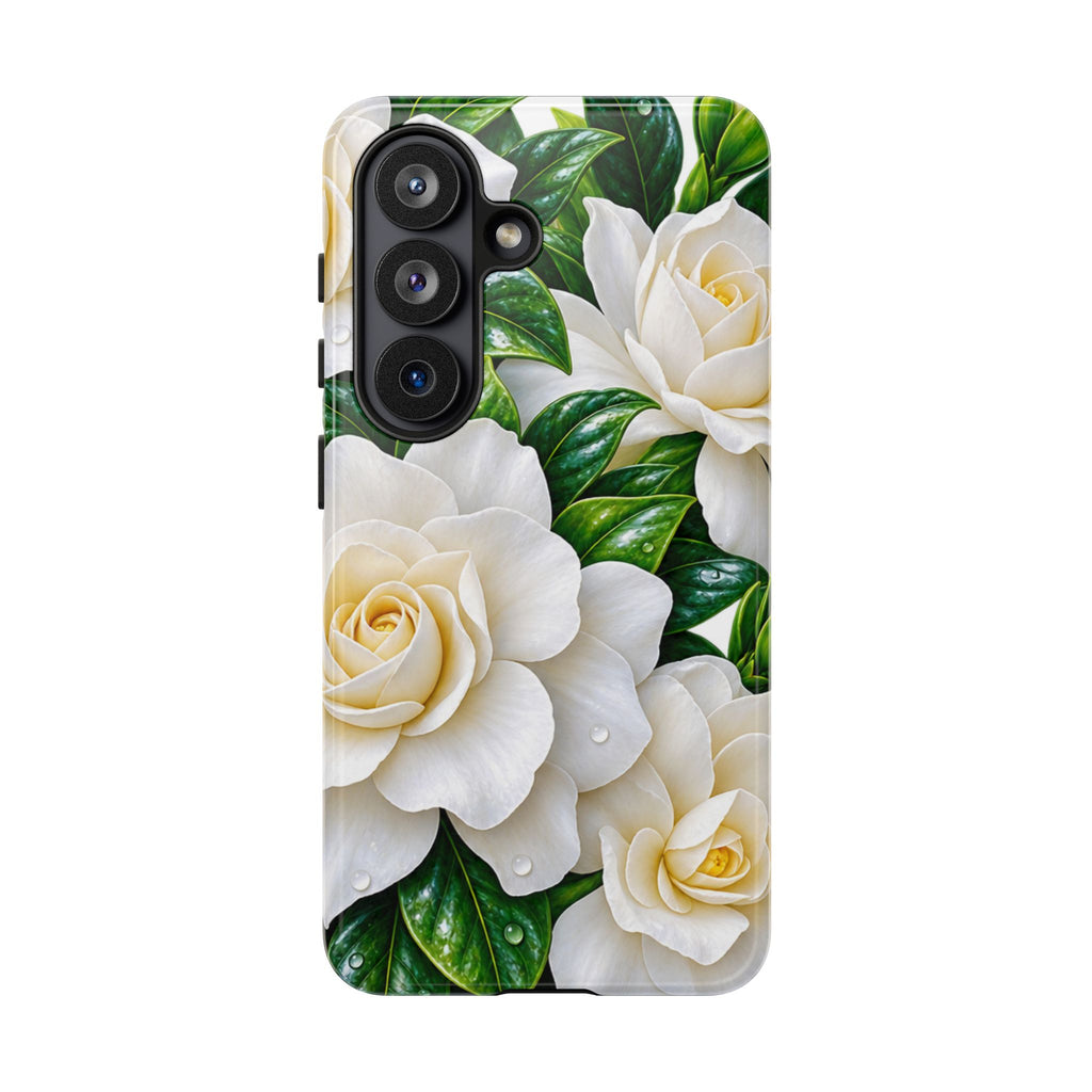 Floral Camellia Tough Case — White Gardenia Phone Cover