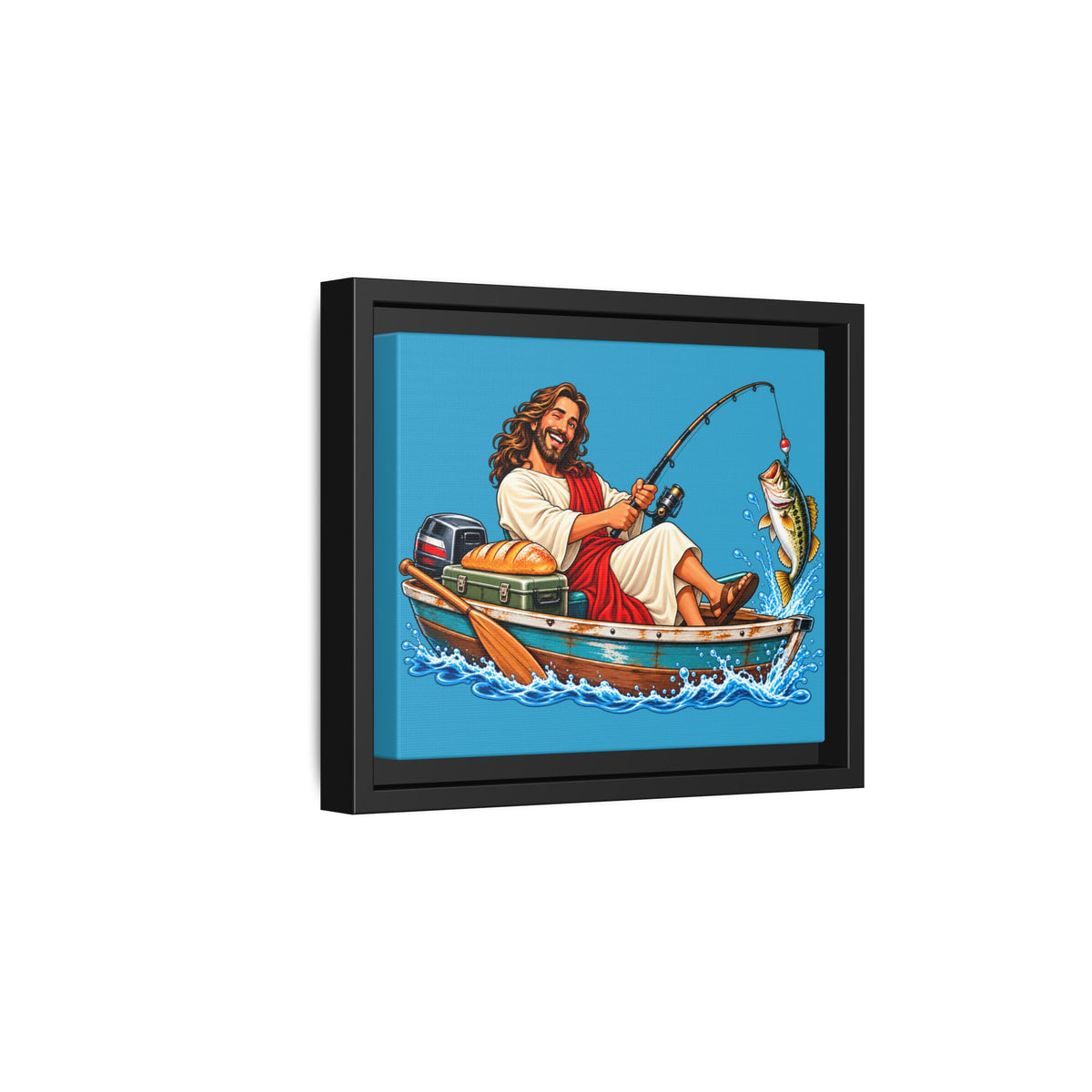 Matte Canvas, Framed (Multi-color) -Jesus Goes Fishing