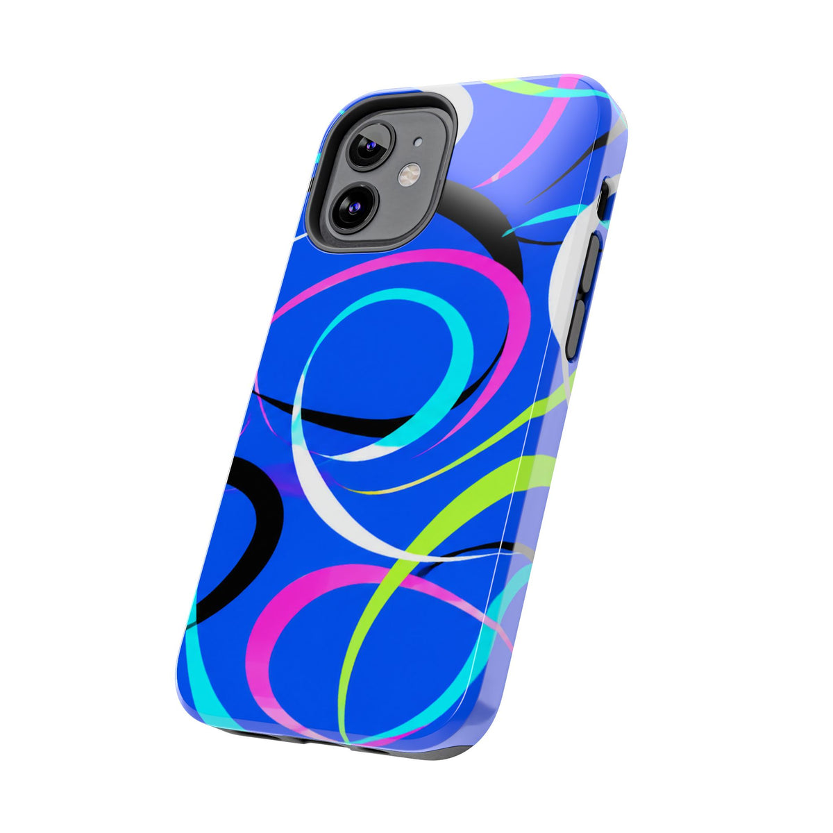 Tough Phone Case — Blue Abstract Swirl Protective Cover