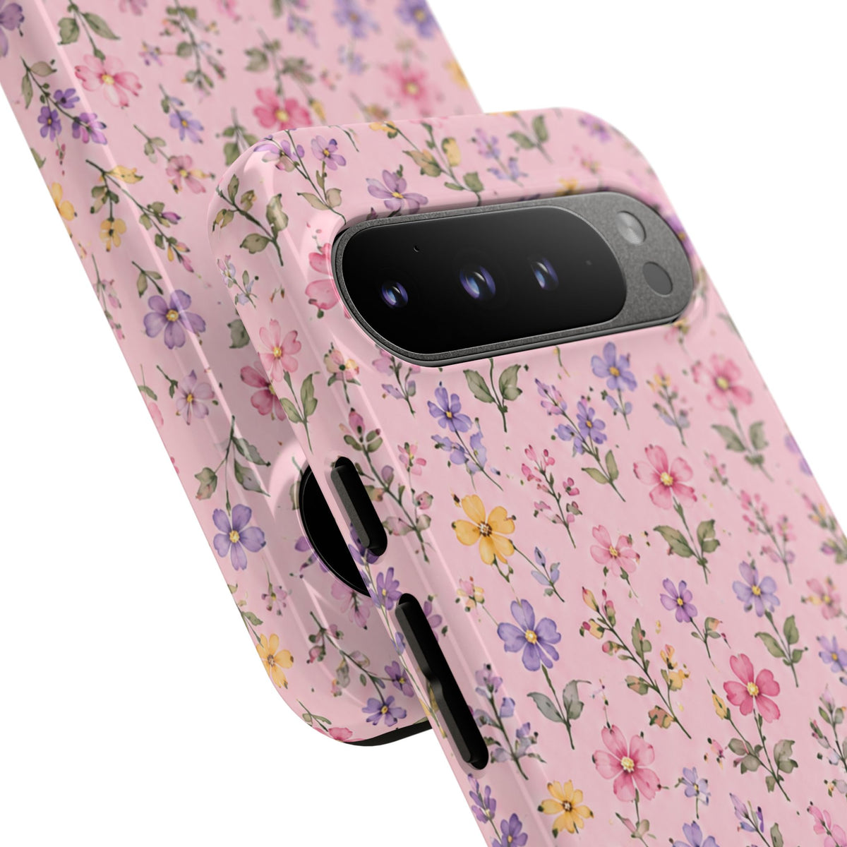 Floral Pink Tough Phone Case — Pastel Wildflower Protective Case