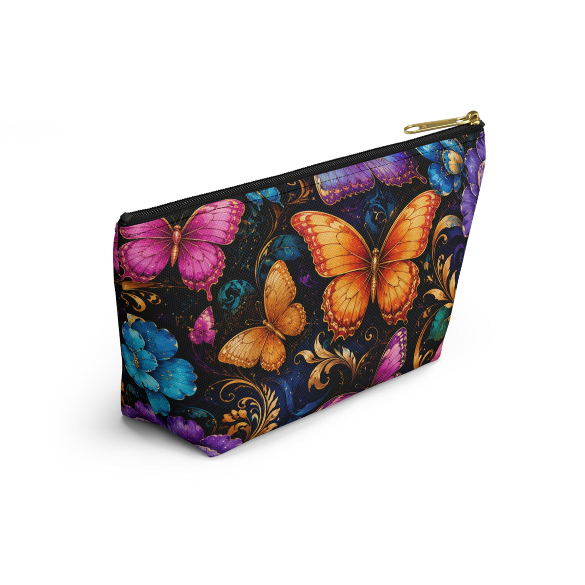 Butterfly Garden Accessory Pouch — Vibrant Floral Makeup Bag