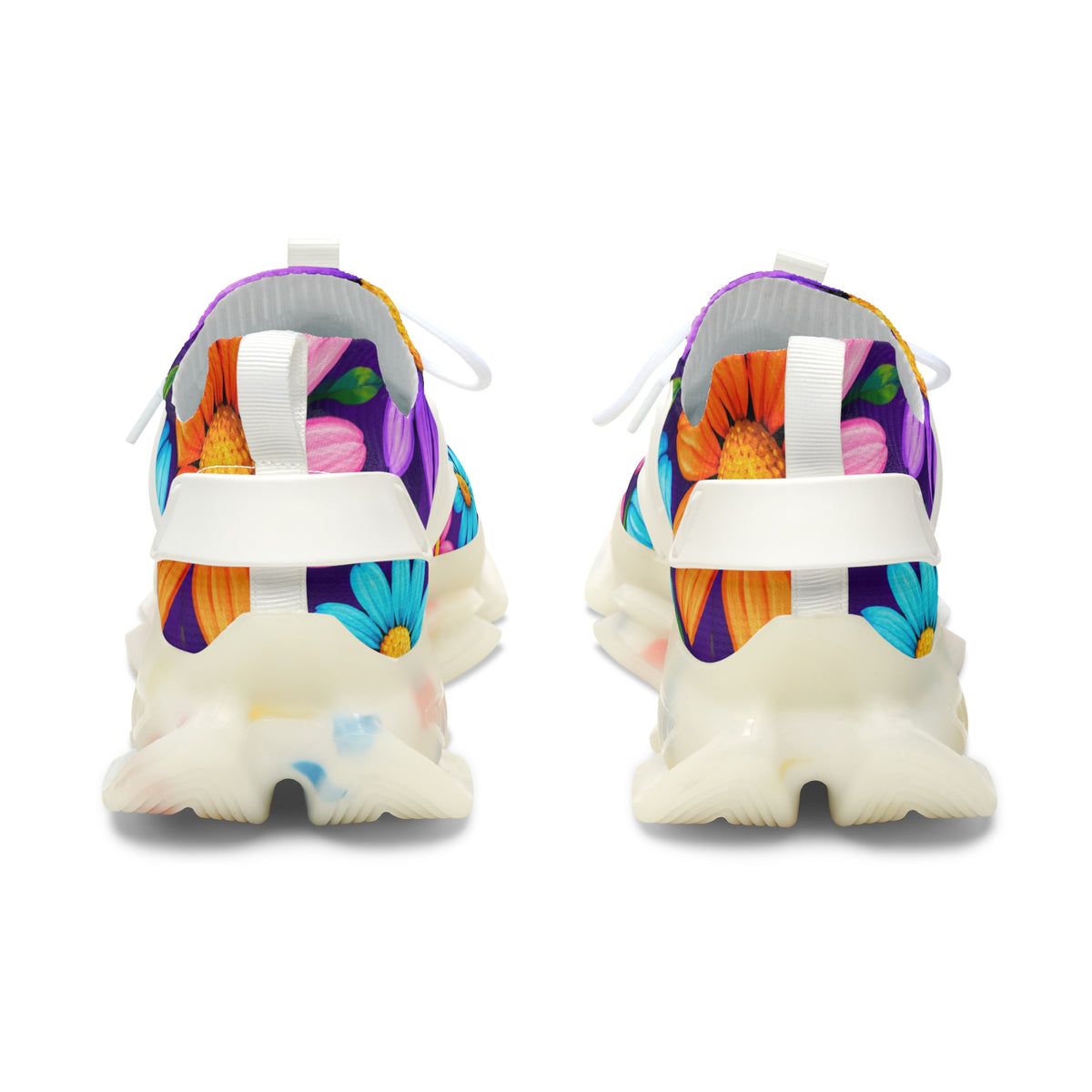 Floral Daisy Mesh Sneakers — Colorful Women's Athletic Shoes