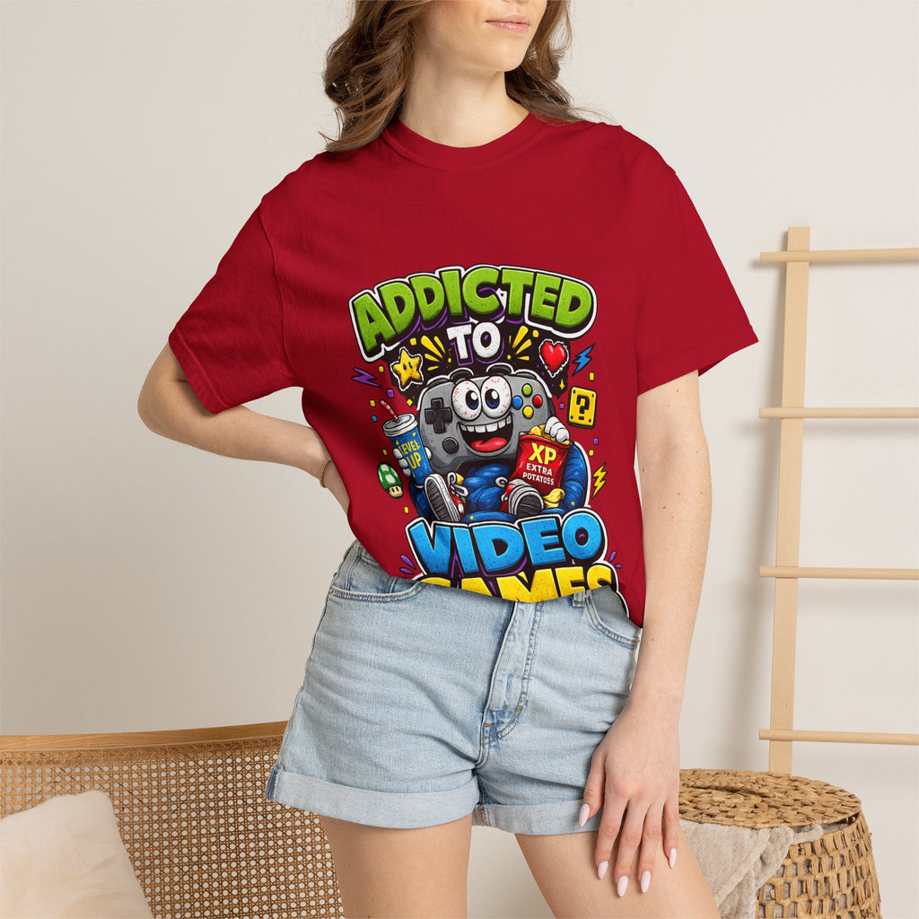 Addicted to Video Games T-Shirt | Gamer Controller Graphic Tee