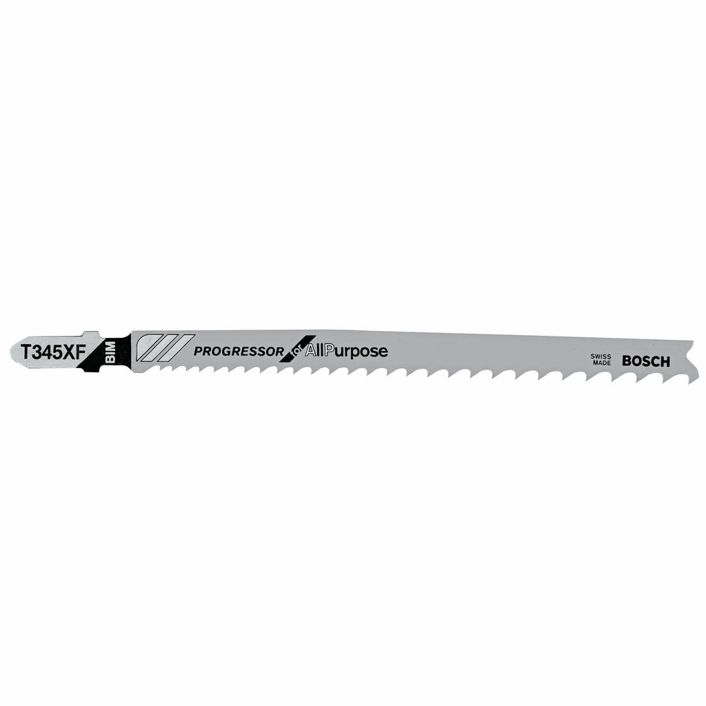 BOSCH T345XF3 3 pc. 5-1/4 In. 5-10P TPI Progressor for Wood with Nails T-Shank Jig Saw Blades
