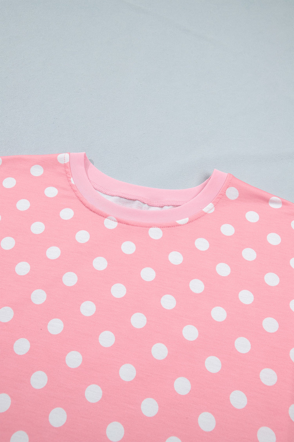 Polka Dot Oversized Top & Drawstring Shorts Set